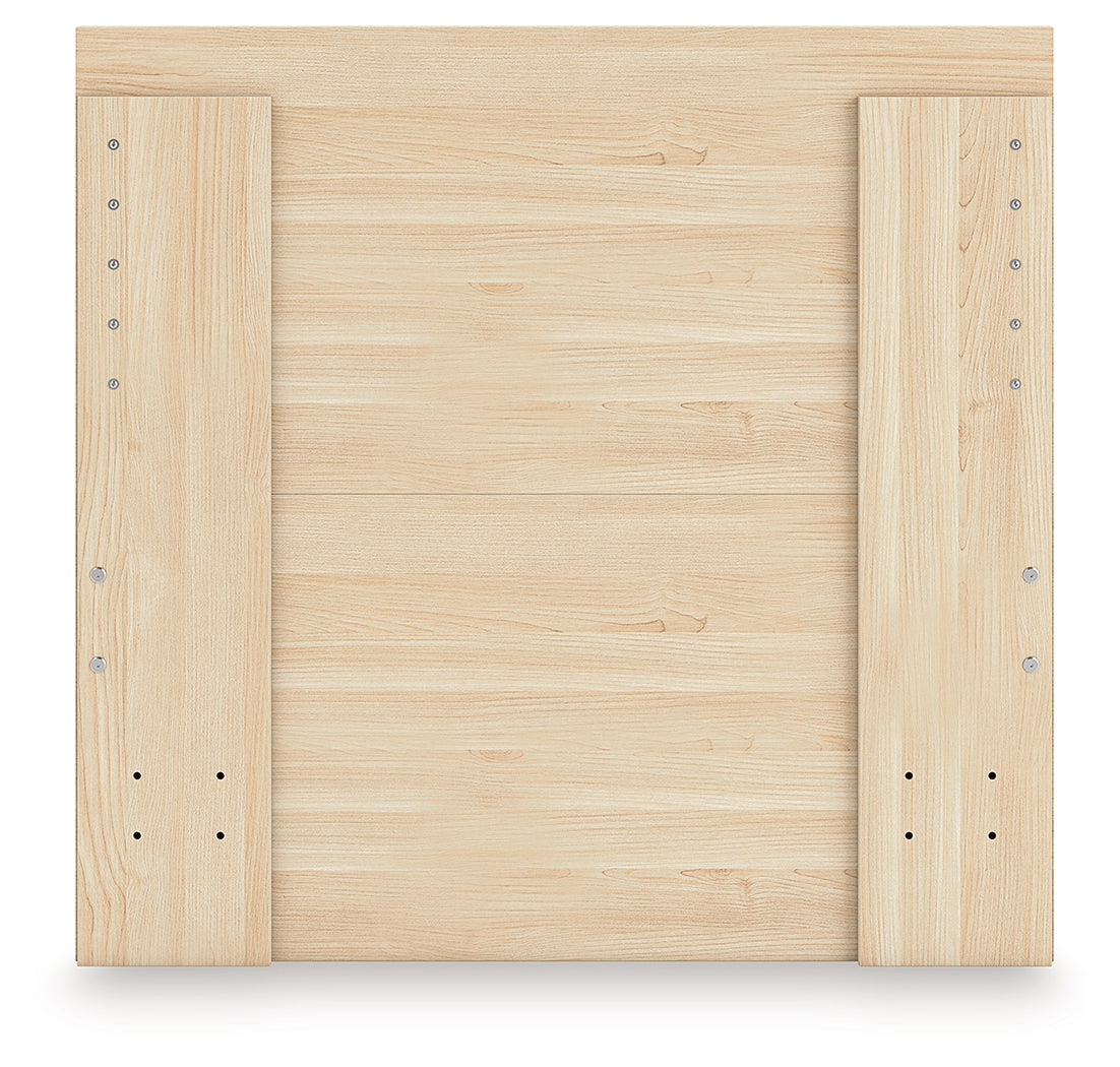 Onita Natural Twin Panel Platform Bed with 1 Side Storage