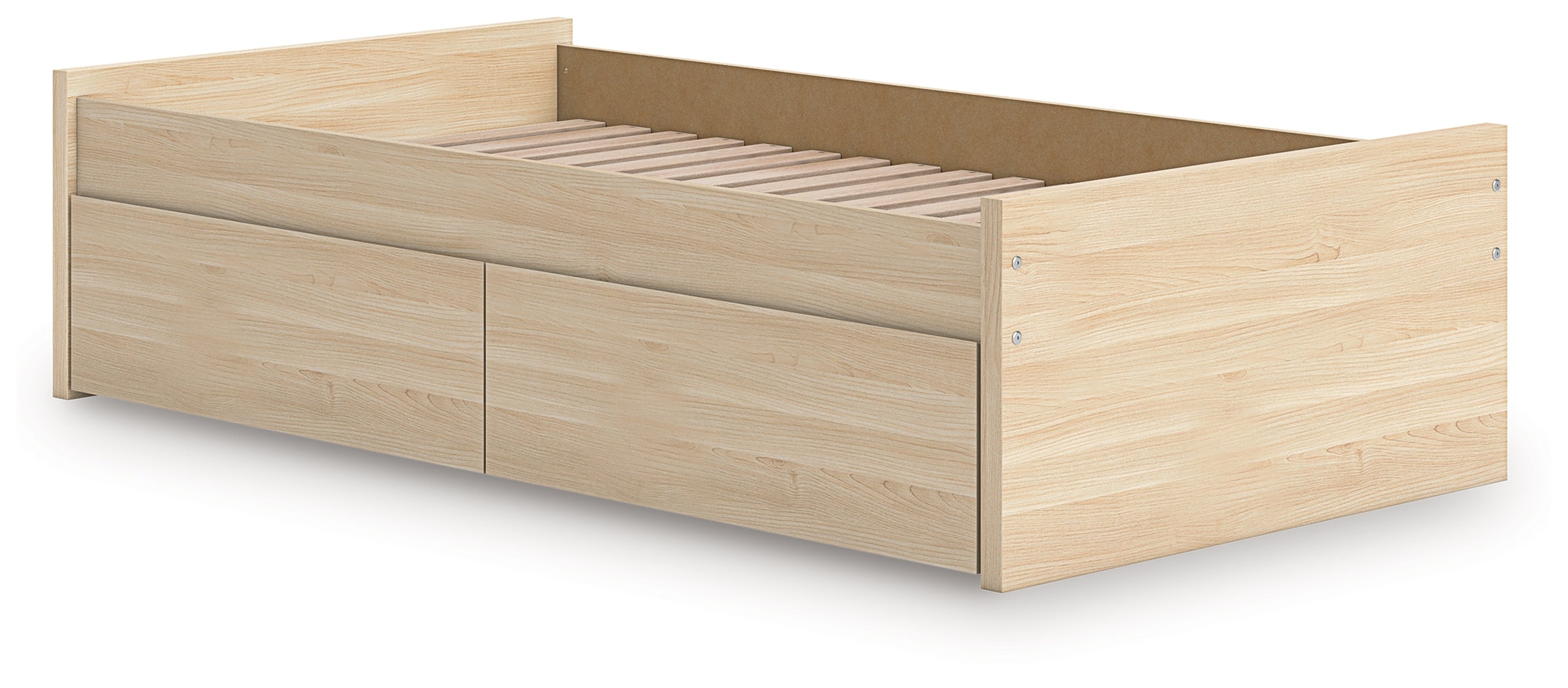 Onita Natural Twin Platform Bed with 1 Side Storage