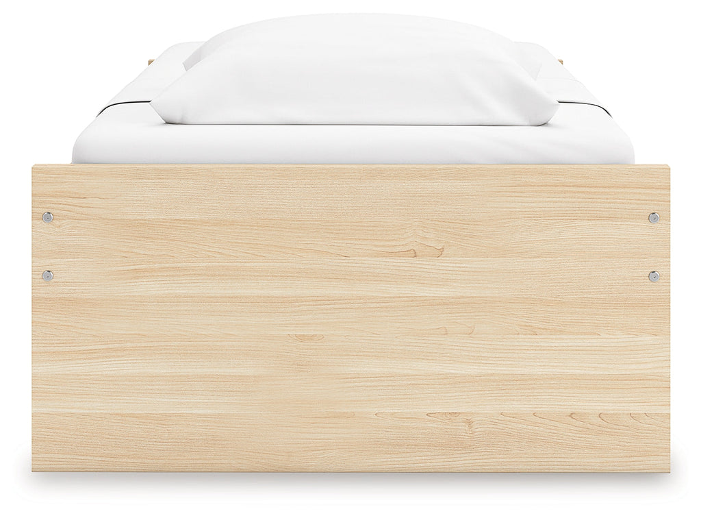 Onita Natural Twin Platform Bed with 1 Side Storage