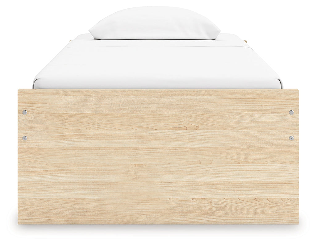 Onita Natural Twin Platform Bed with 1 Side Storage