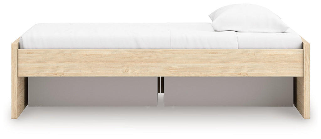 Onita Natural Twin Platform Bed with 1 Side Storage