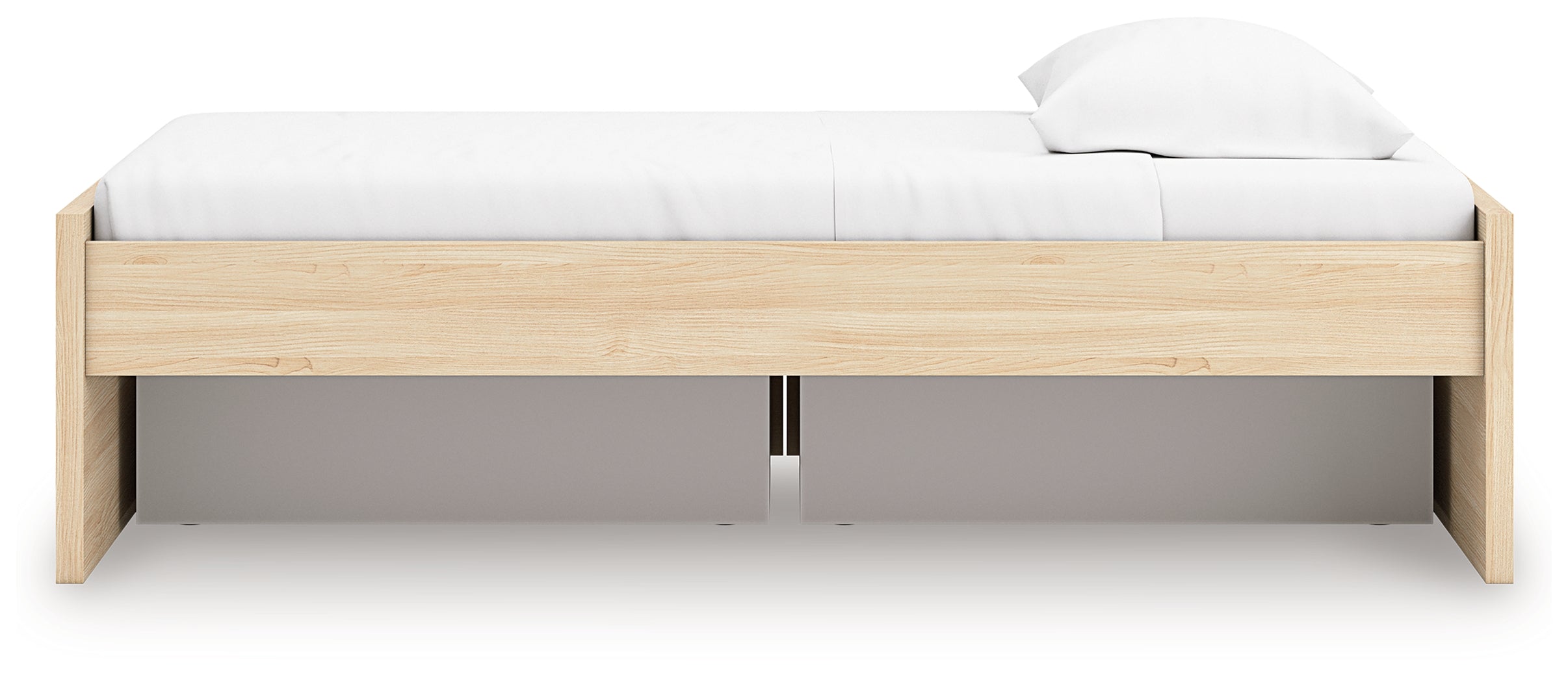 Onita Natural Twin Platform Bed with 1 Side Storage