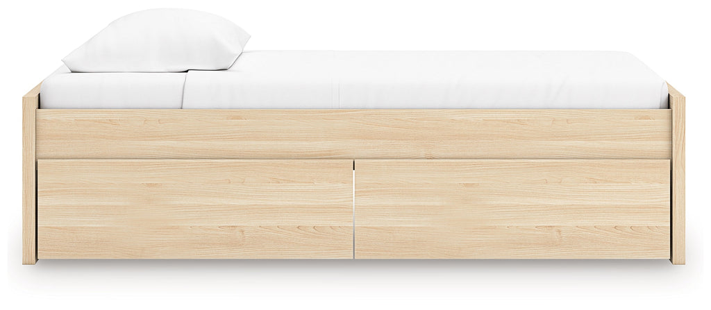 Onita Natural Twin Platform Bed with 1 Side Storage