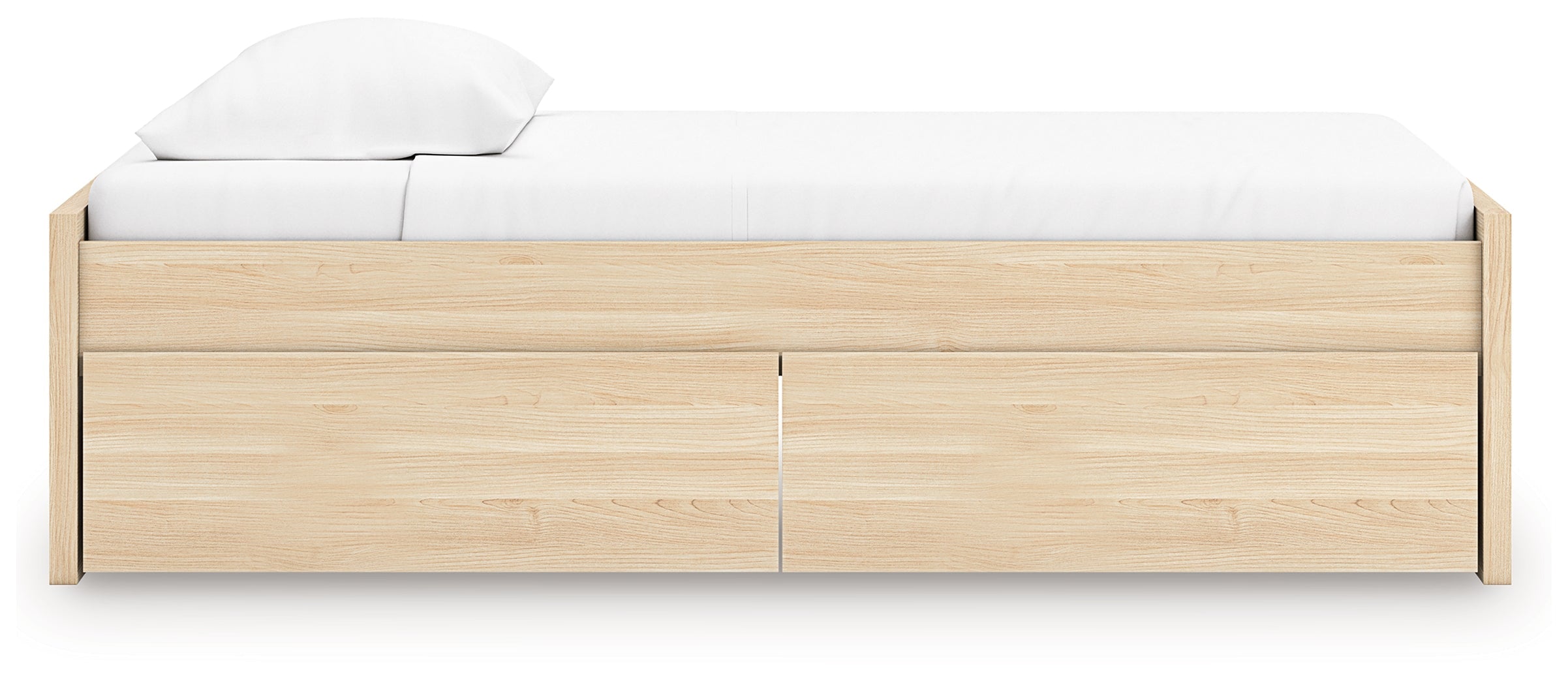 Onita Natural Twin Platform Bed with 1 Side Storage