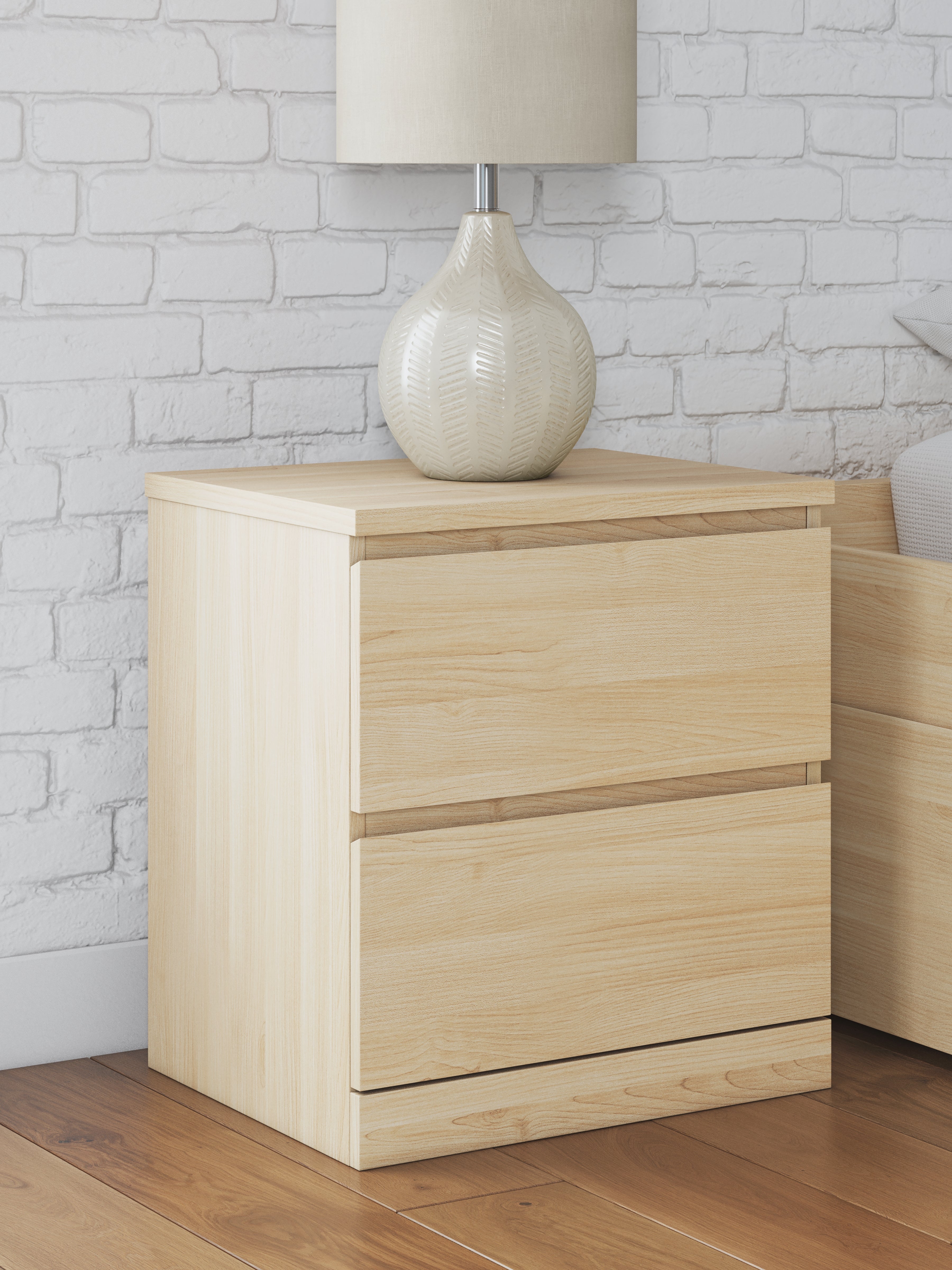 Onita Natural Two Drawer Night Stand