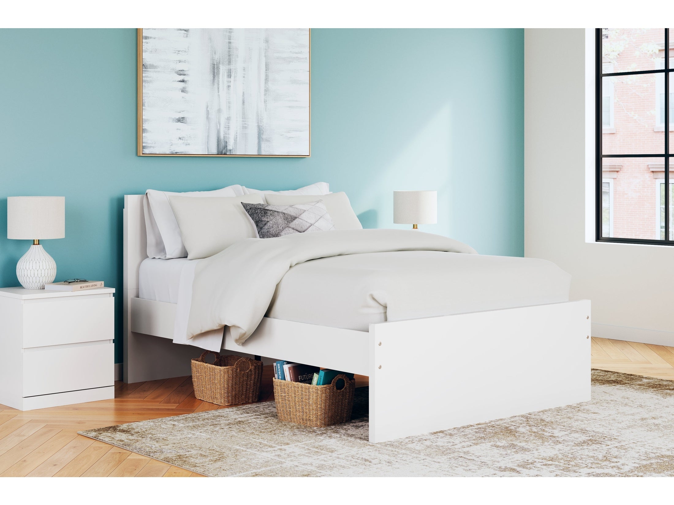 Onita White Full Panel Platform Youth Bed