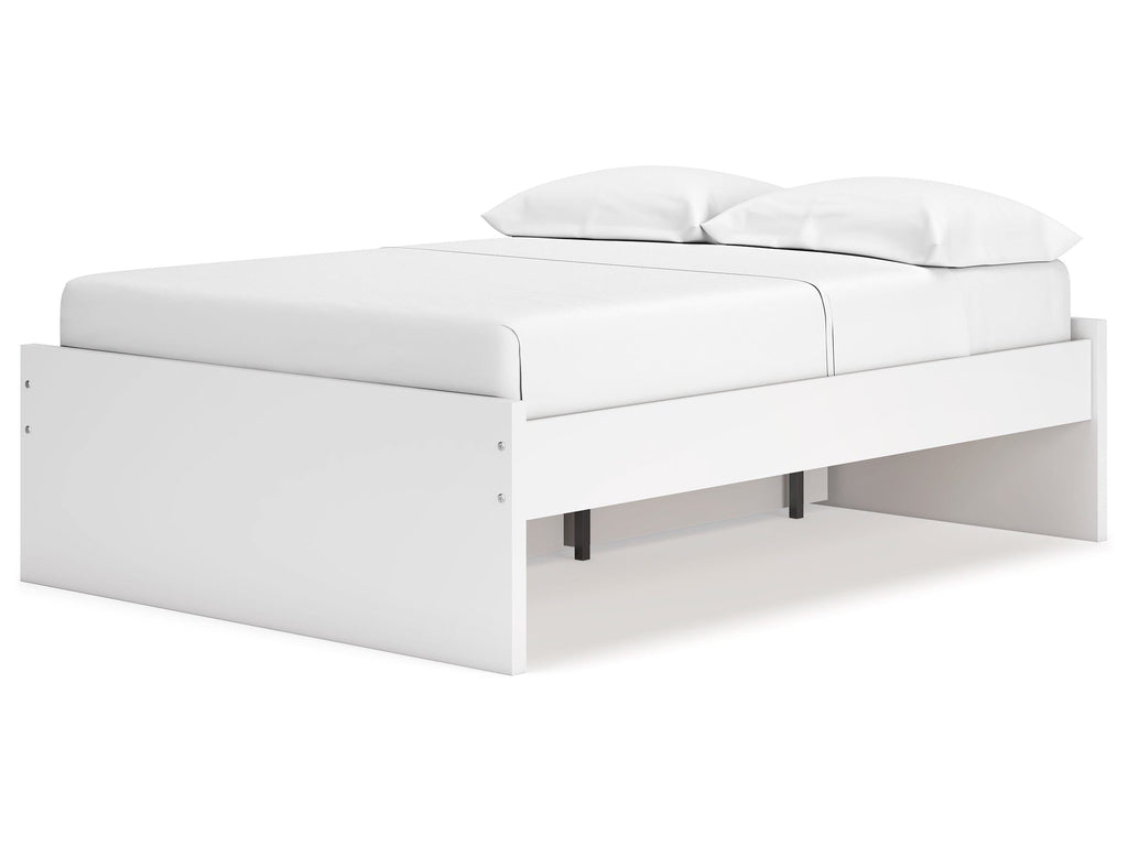 Onita White Full Platform Youth Bed with 1 Side Storage