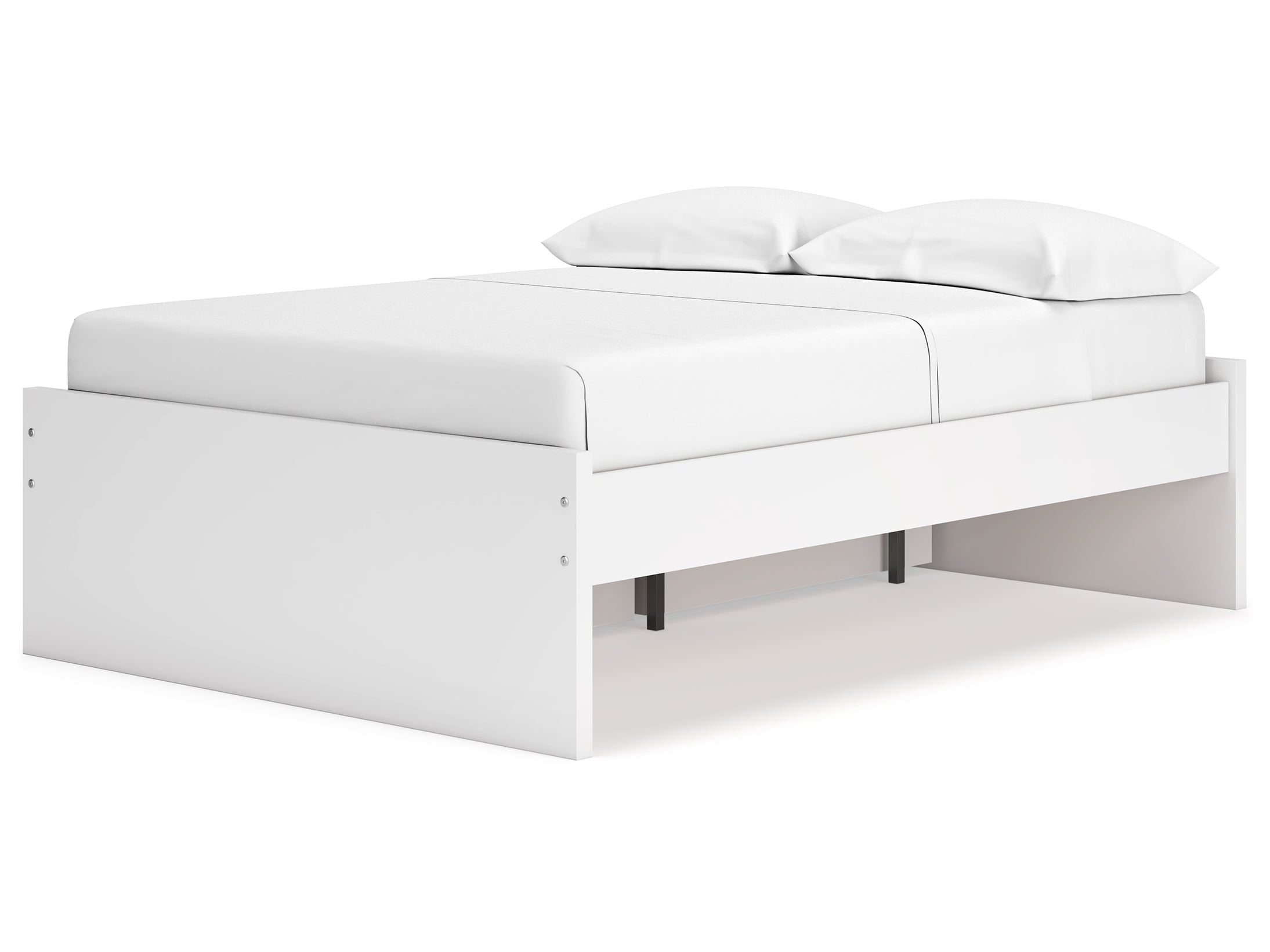 Onita White Full Platform Youth Bed with 1 Side Storage