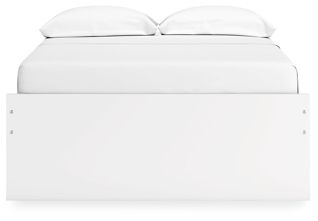 Onita White Full Platform Youth Bed with 1 Side Storage