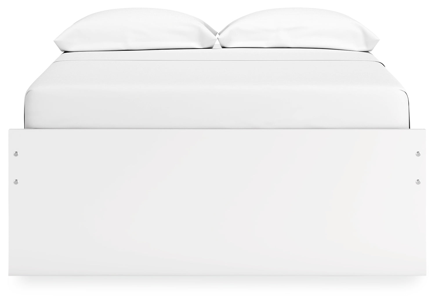 Onita White Full Platform Youth Bed with 1 Side Storage