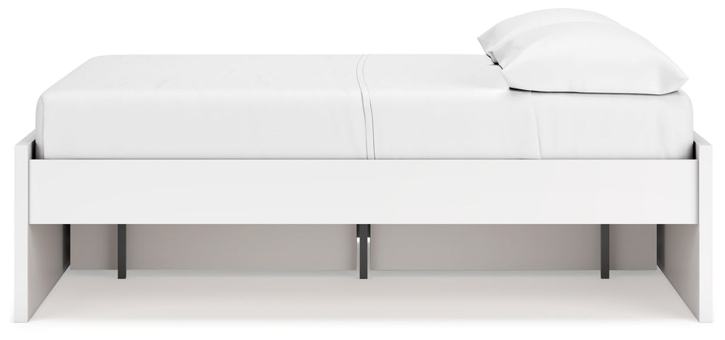 Onita White Full Platform Youth Bed with 1 Side Storage