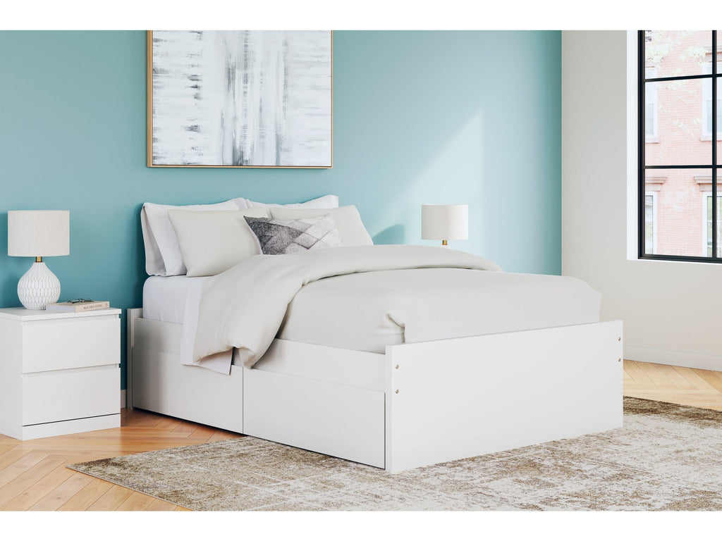 Onita White Full Platform Youth Bed with 2 Side Storage