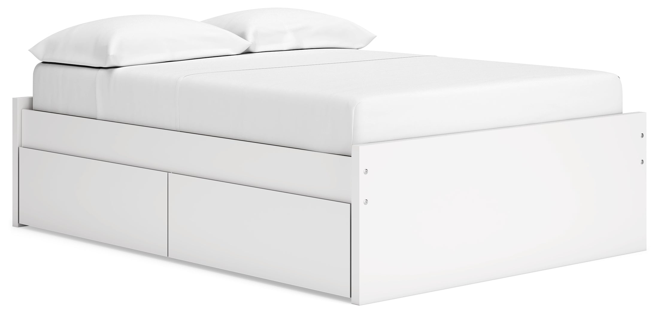Onita White Full Platform Youth Bed with 2 Side Storage