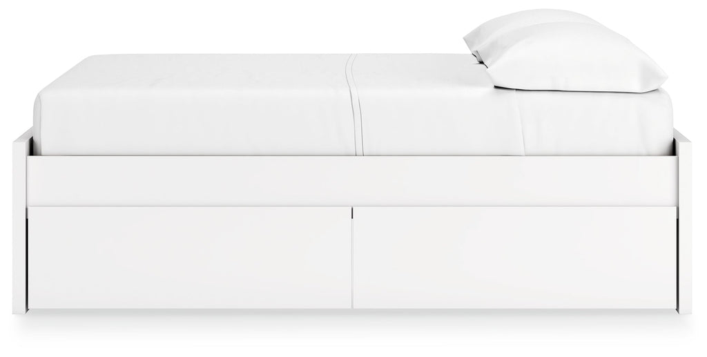 Onita White Full Platform Youth Bed with 2 Side Storage