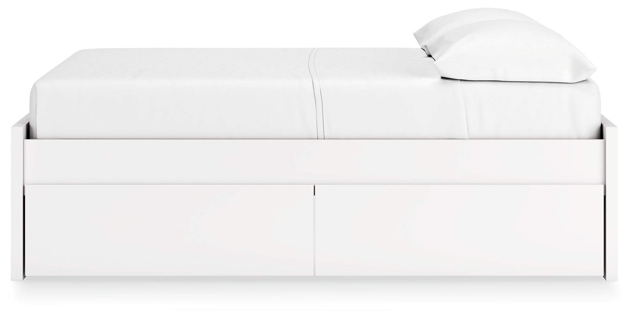 Onita White Full Platform Youth Bed with 2 Side Storage