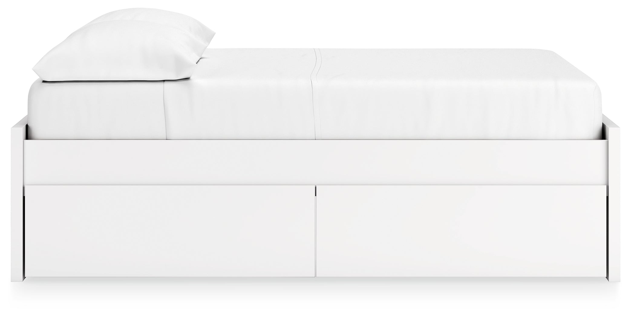 Onita White Full Platform Youth Bed with 2 Side Storage