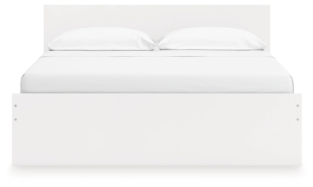Onita White King Panel Platform Bed with 2 Side Storage