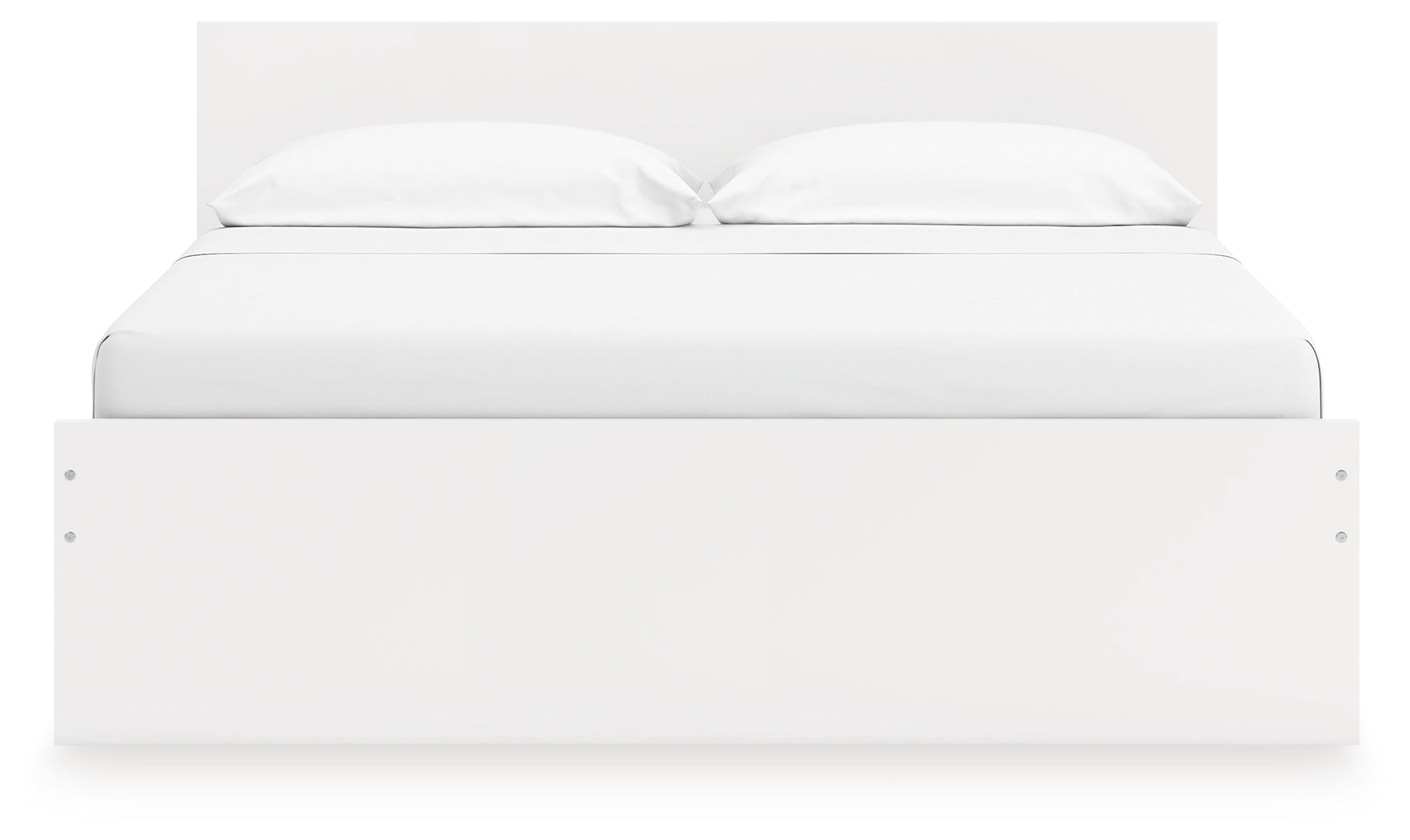 Onita White King Panel Platform Bed with 2 Side Storage