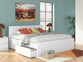 Onita White King Panel Platform Bed with Storage