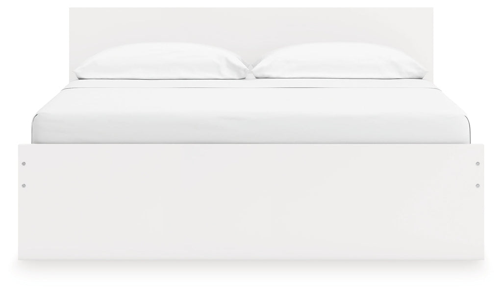 Onita White King Panel Platform Bed with Storage