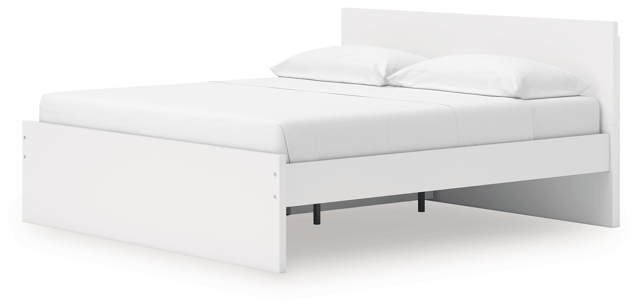 Onita White King Panel Platform Bed with Storage