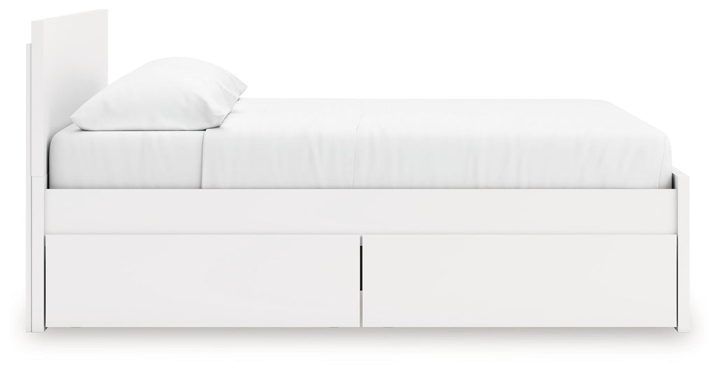 Onita White King Panel Platform Bed with Storage