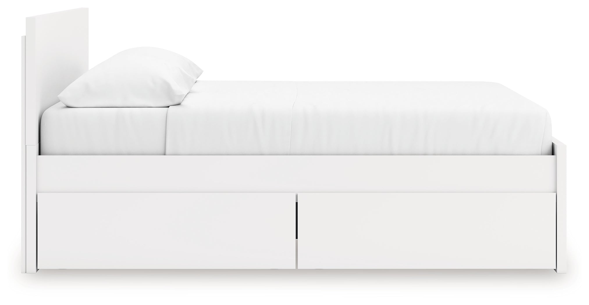 Onita White King Panel Platform Bed with Storage