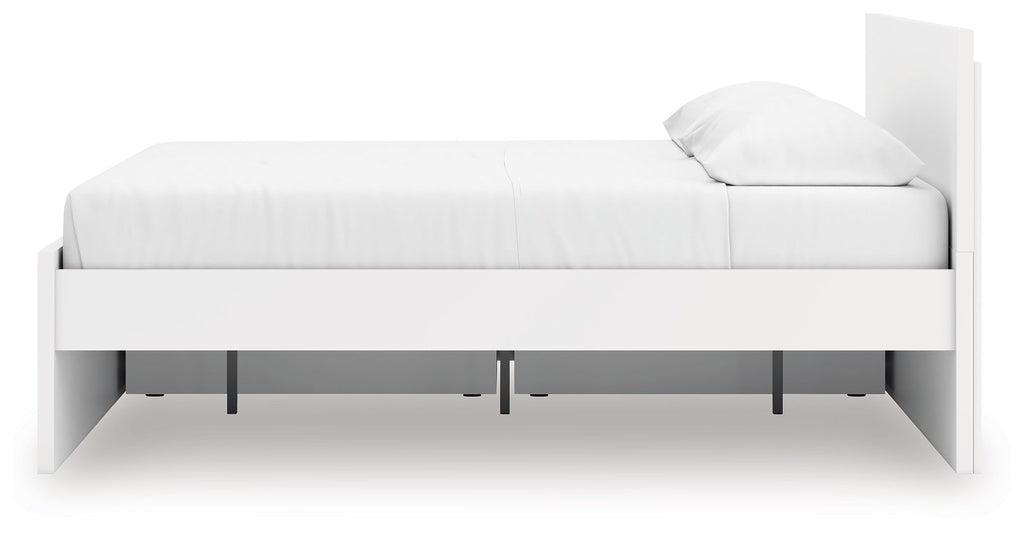 Onita White King Panel Platform Bed with Storage