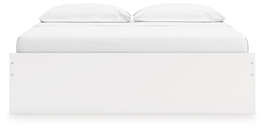 Onita White King Platform Bed with 1 Side Storage