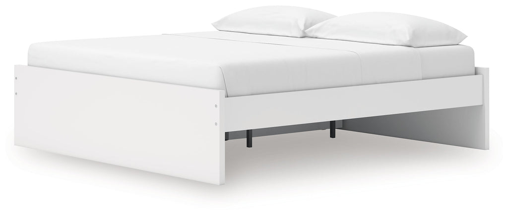 Onita White King Platform Bed with 1 Side Storage