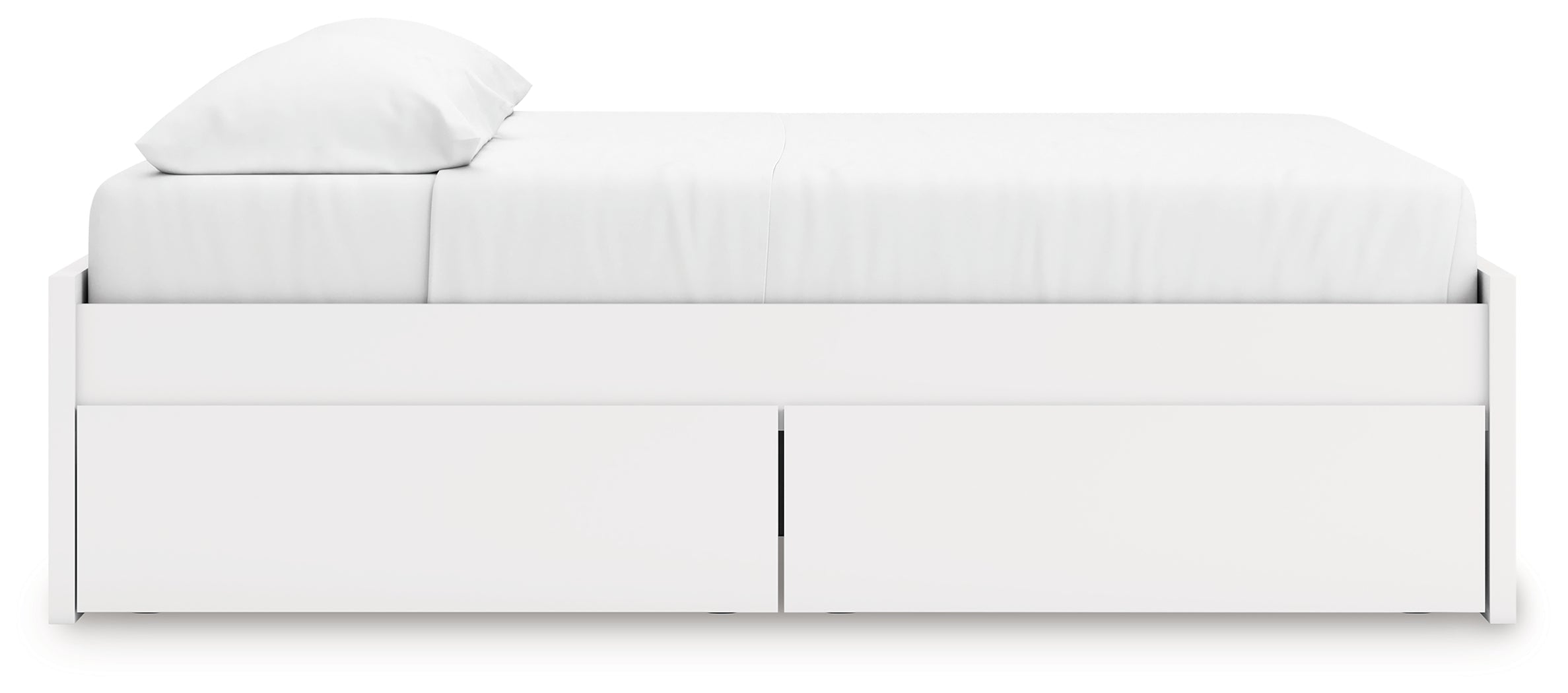 Onita White King Platform Bed with 1 Side Storage