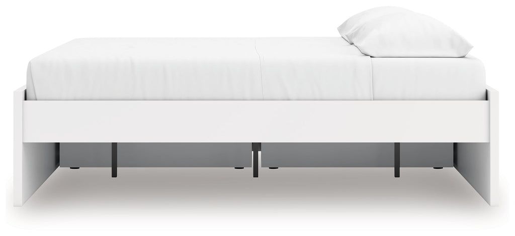 Onita White King Platform Bed with 1 Side Storage