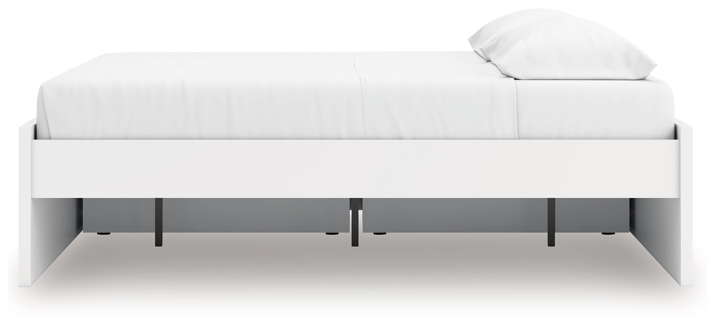 Onita White King Platform Bed with 1 Side Storage