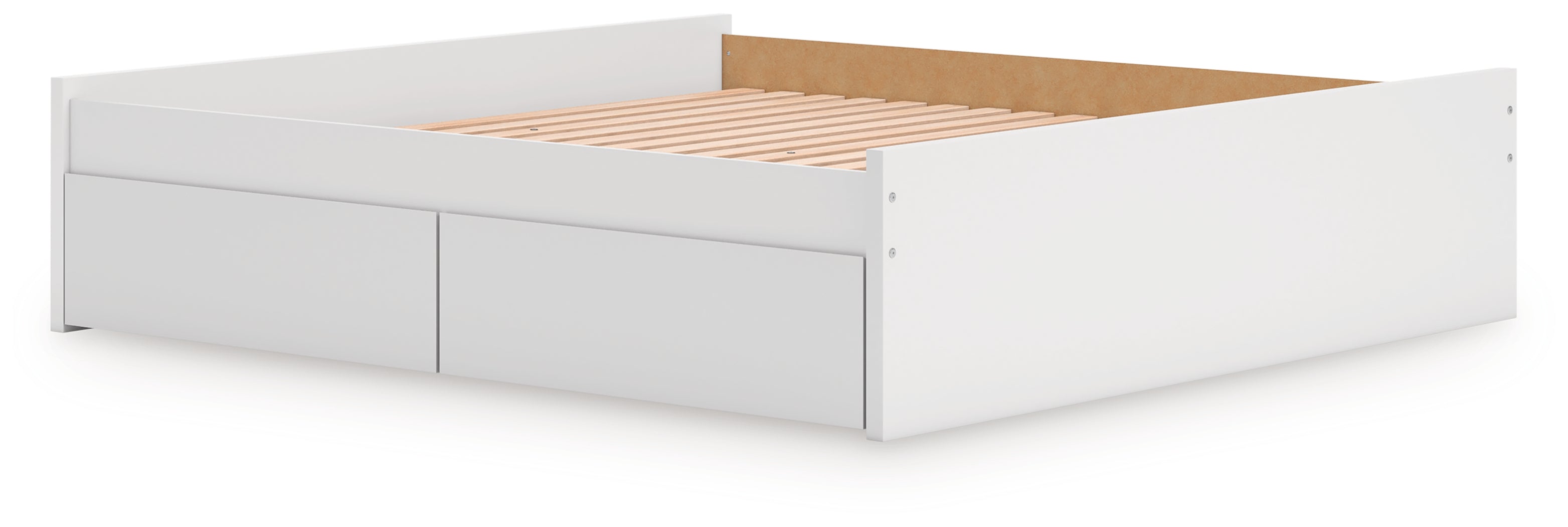 Onita White King Platform Bed with 2 Side Storage