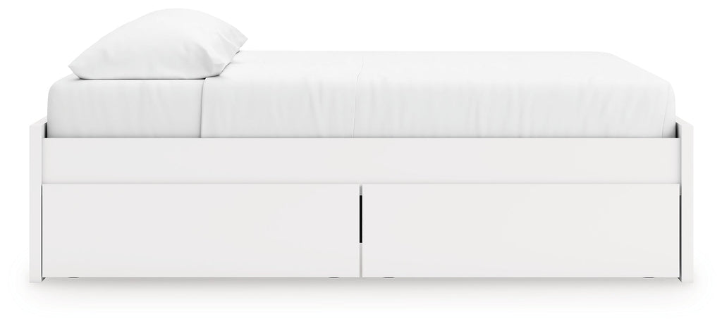 Onita White King Platform Bed with 2 Side Storage