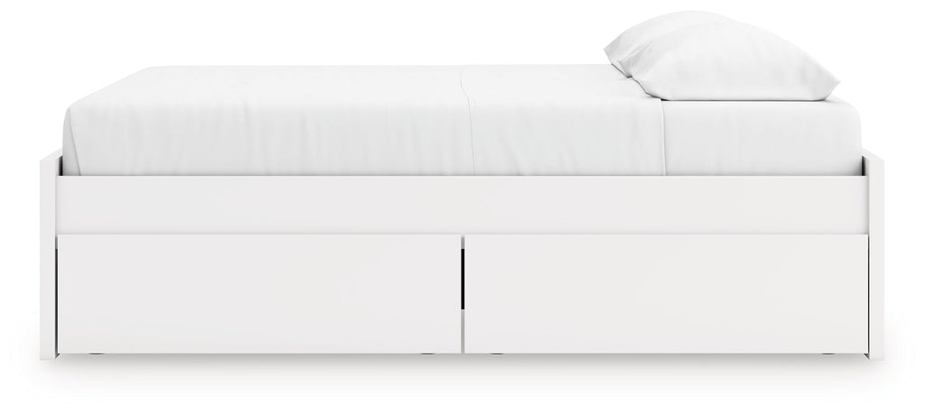 Onita White King Platform Bed with 2 Side Storage