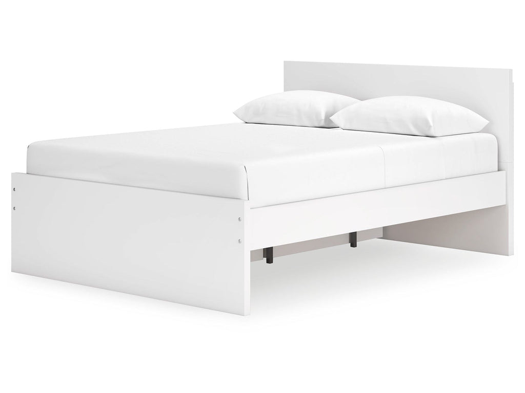 Onita White Queen Panel Platform Bed with 1 Side Storage