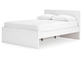 Onita White Queen Panel Platform Bed with 1 Side Storage