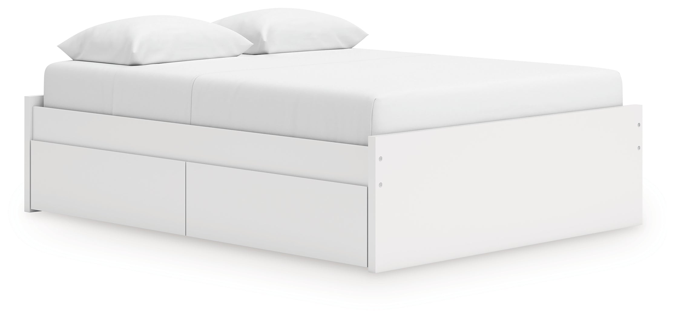 Onita White Queen Platform Bed with 1 Side Storage