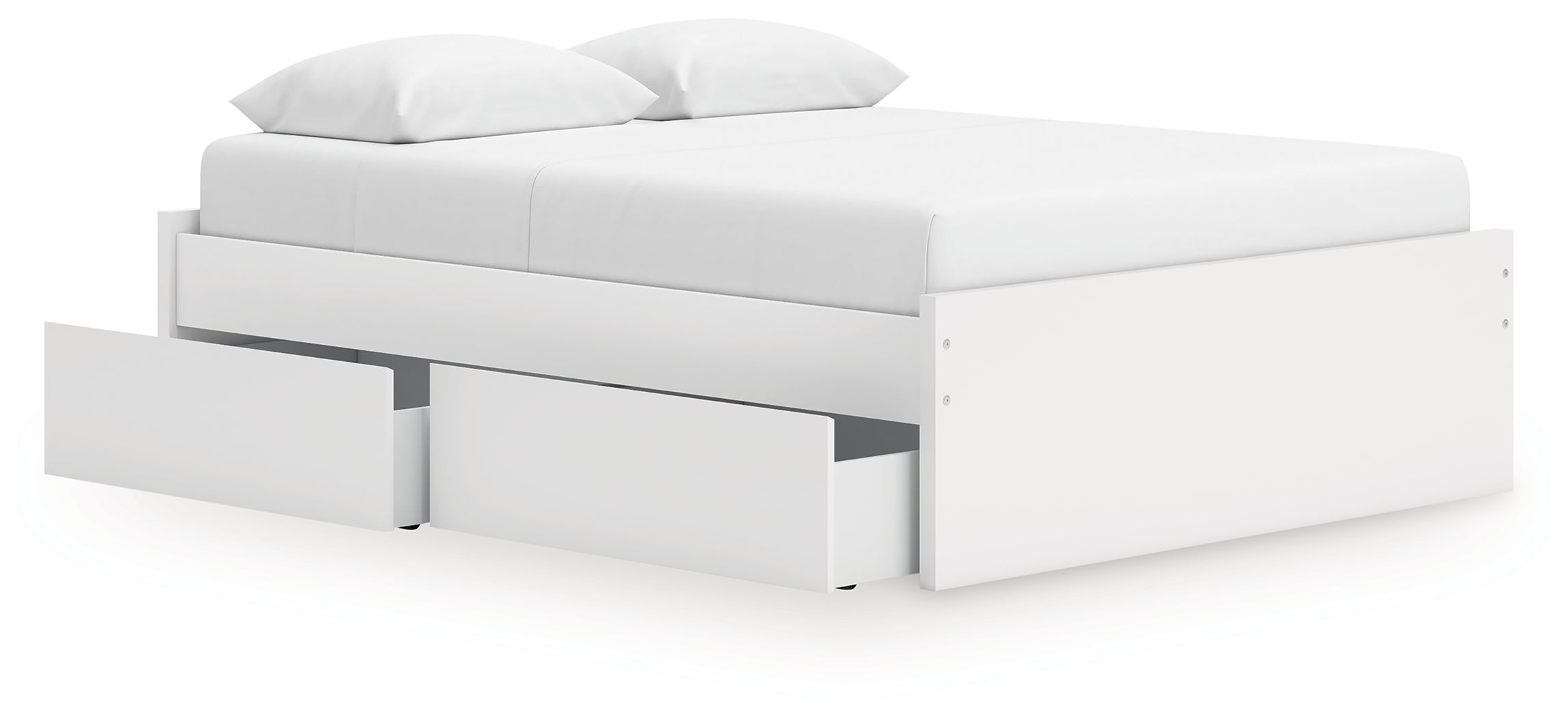 Onita White Queen Platform Bed with 1 Side Storage