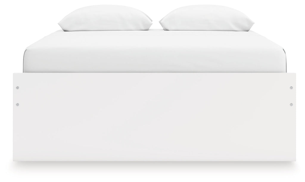 Onita White Queen Platform Bed with 1 Side Storage