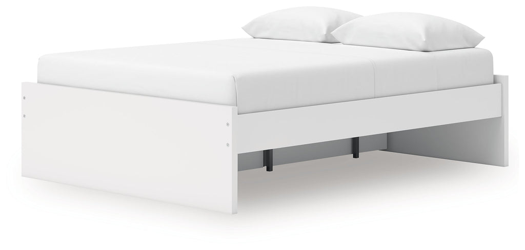 Onita White Queen Platform Bed with 1 Side Storage
