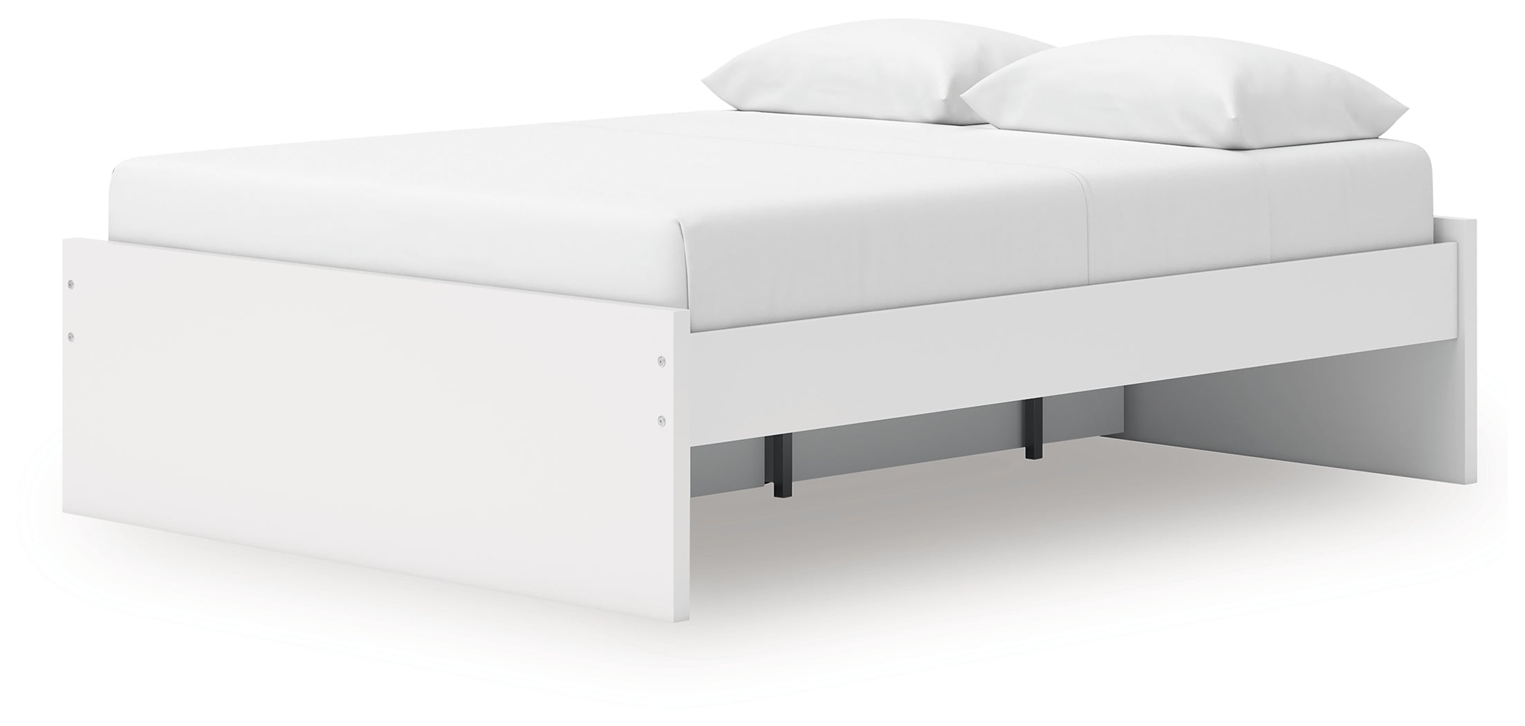 Onita White Queen Platform Bed with 1 Side Storage