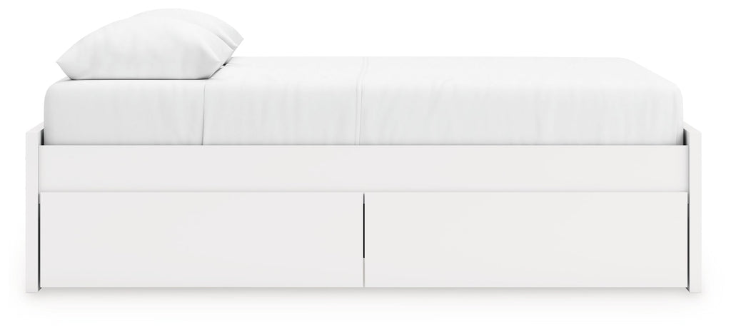 Onita White Queen Platform Bed with 1 Side Storage