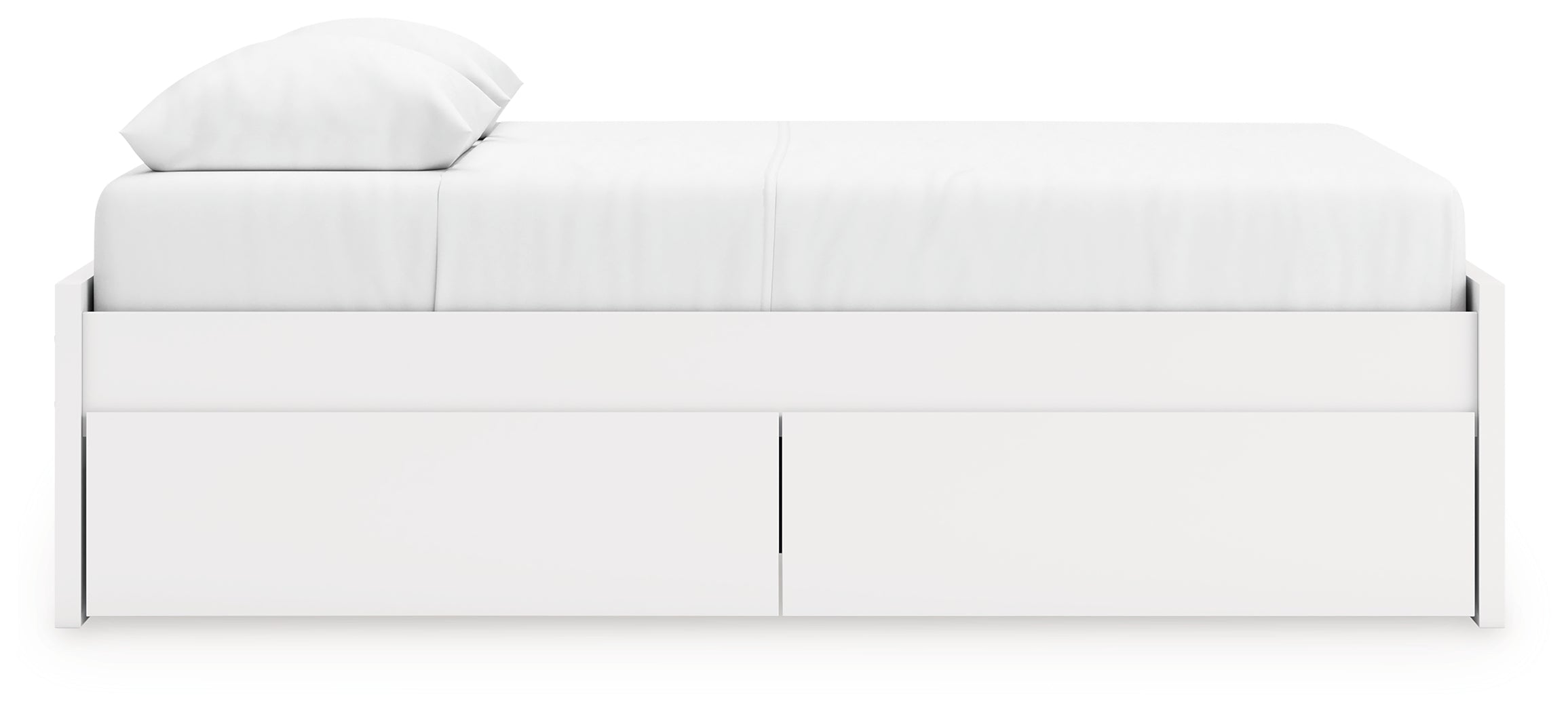 Onita White Queen Platform Bed with 1 Side Storage