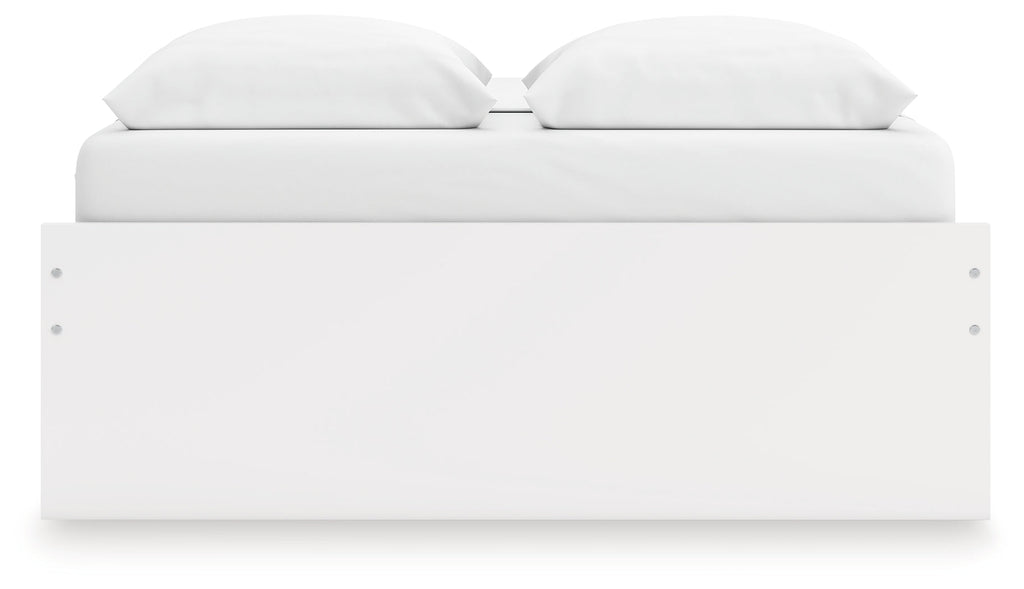Onita White Queen Platform Bed with 1 Side Storage