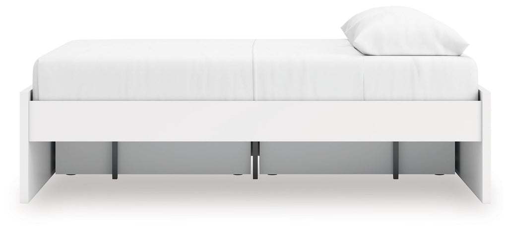 Onita White Queen Platform Bed with 1 Side Storage