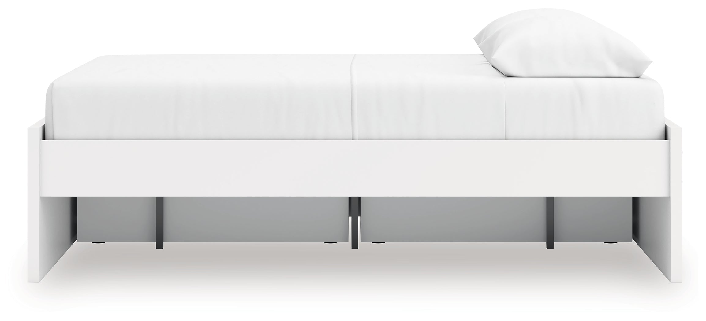Onita White Queen Platform Bed with 1 Side Storage