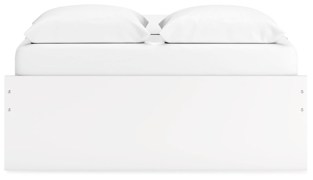 Onita White Queen Platform Bed with 2 Side Storage