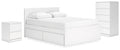 Onita White Queen Storage Bed, Chest and Nightstand